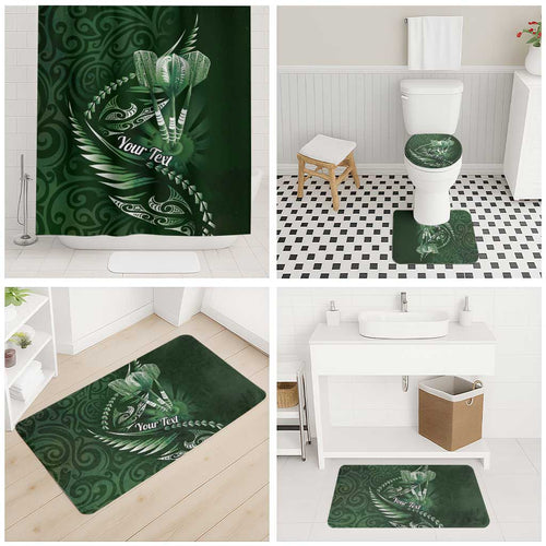 Personalised All Green New Zealand Darts Bathroom Set Aoteroa Fern Maori Galaxy Style - Aussie Hoodie