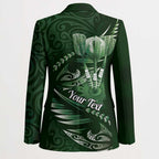 Personalised All Green New Zealand Darts Blazer Aoteroa Fern Maori Galaxy Style - Aussie Hoodie