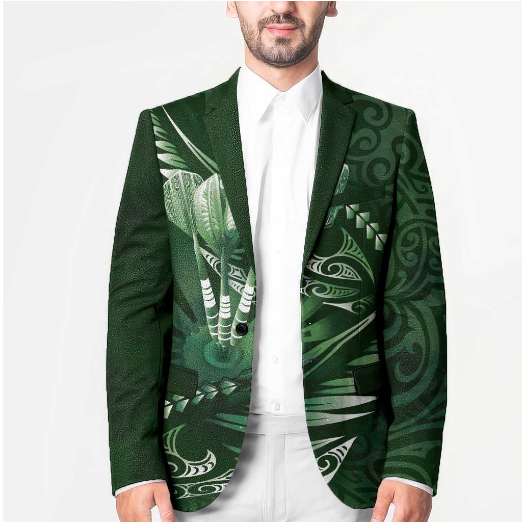 Personalised All Green New Zealand Darts Blazer Aoteroa Fern Maori Galaxy Style - Aussie Hoodie