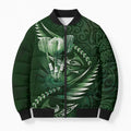 Personalised All Green New Zealand Darts Bomber Puffer Jacket Aoteroa Fern Maori Galaxy Style - Aussie Hoodie