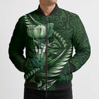 Personalised All Green New Zealand Darts Bomber Puffer Jacket Aoteroa Fern Maori Galaxy Style - Aussie Hoodie