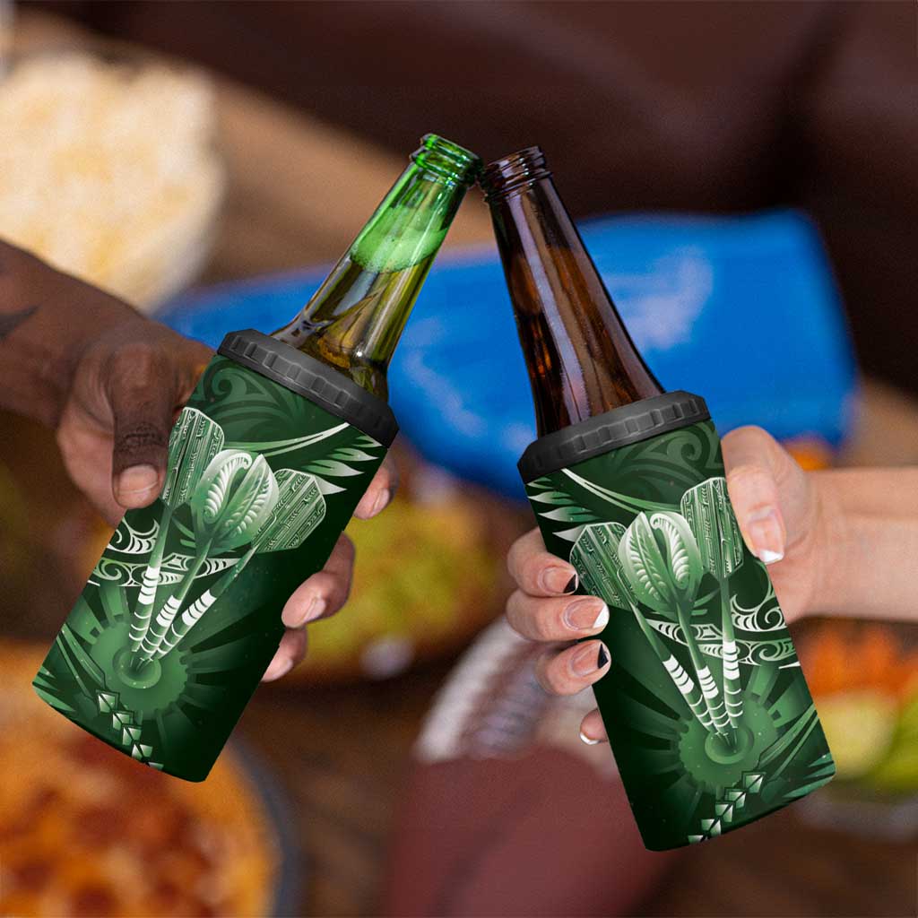 All Green New Zealand Darts 4 in 1 Can Cooler Tumbler Aoteroa Fern Maori Galaxy Style