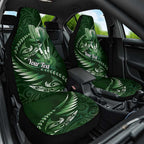 Personalised All Green New Zealand Darts Car Seat Cover Aoteroa Fern Maori Galaxy Style