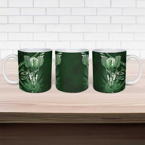All Green New Zealand Darts Ceramic Mug Aoteroa Fern Maori Galaxy Style - Aussie Hoodie