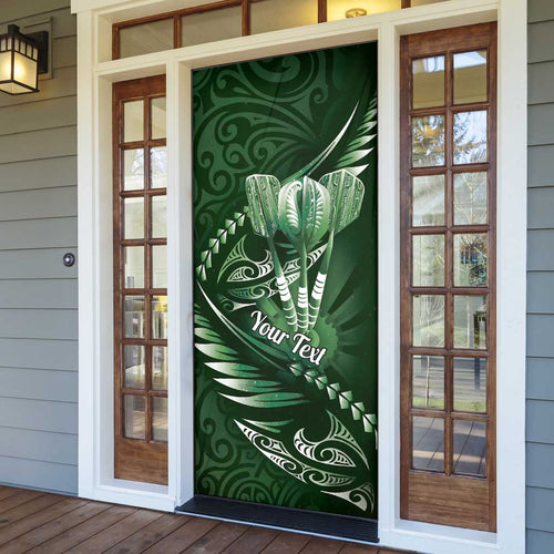 Personalised All Green New Zealand Darts Door Cover Aoteroa Fern Maori Galaxy Style - Aussie Hoodie