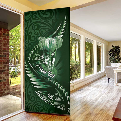 Personalised All Green New Zealand Darts Door Cover Aoteroa Fern Maori Galaxy Style - Aussie Hoodie