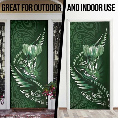 Personalised All Green New Zealand Darts Door Cover Aoteroa Fern Maori Galaxy Style - Aussie Hoodie