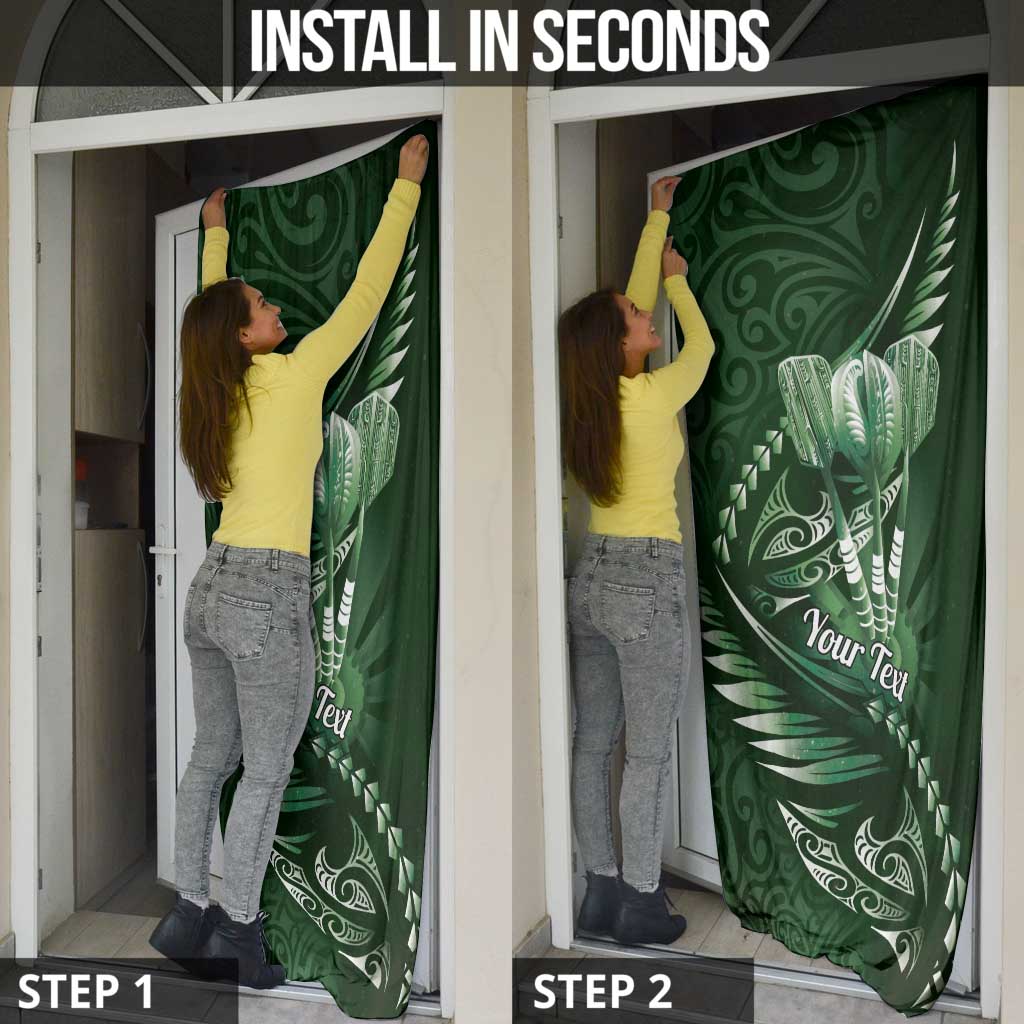Personalised All Green New Zealand Darts Door Cover Aoteroa Fern Maori Galaxy Style - Aussie Hoodie