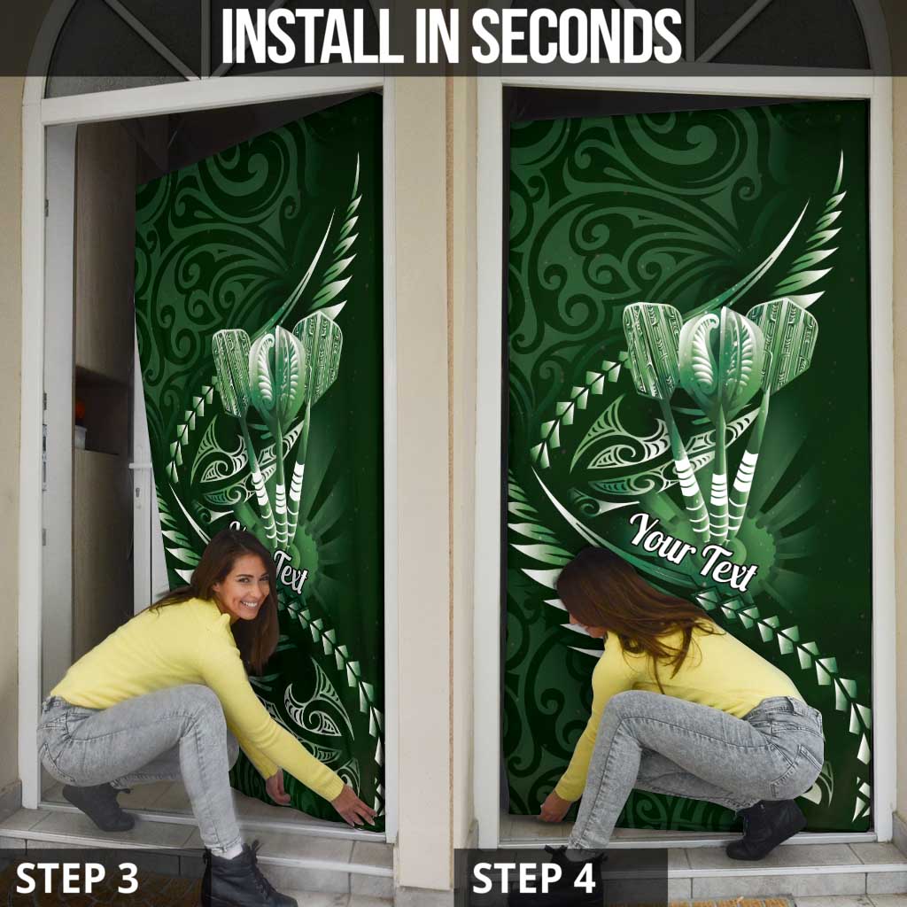 Personalised All Green New Zealand Darts Door Cover Aoteroa Fern Maori Galaxy Style - Aussie Hoodie