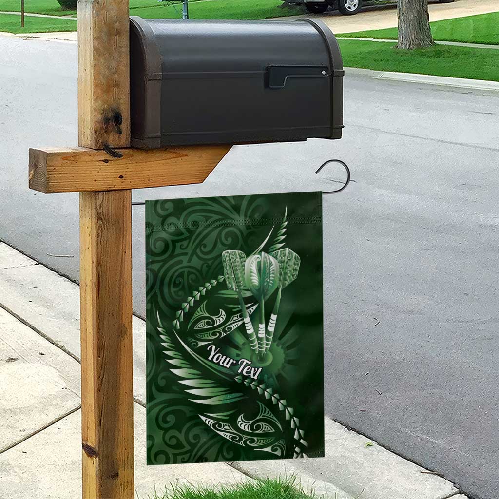 Personalised All Green New Zealand Darts Garden Flag Aoteroa Fern Maori Galaxy Style