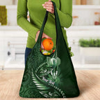 Personalised All Green New Zealand Darts Grocery Bag Aoteroa Fern Maori Galaxy Style