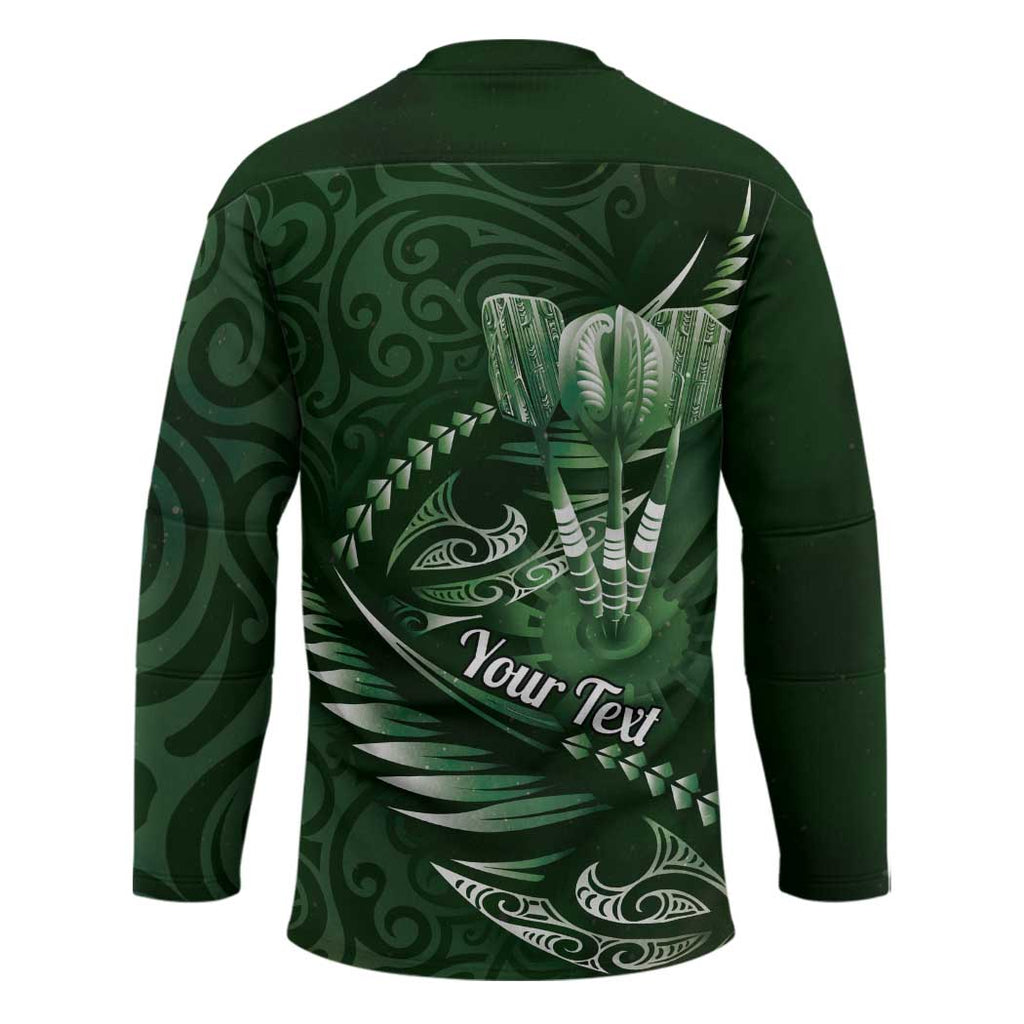 Personalised All Green New Zealand Darts Hockey Jersey Aoteroa Fern Maori Galaxy Style - Aussie Hoodie