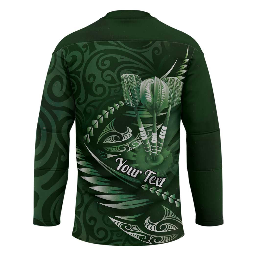 Personalised All Green New Zealand Darts Hockey Jersey Aoteroa Fern Maori Galaxy Style - Aussie Hoodie
