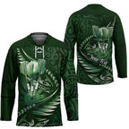 Personalised All Green New Zealand Darts Hockey Jersey Aoteroa Fern Maori Galaxy Style - Aussie Hoodie