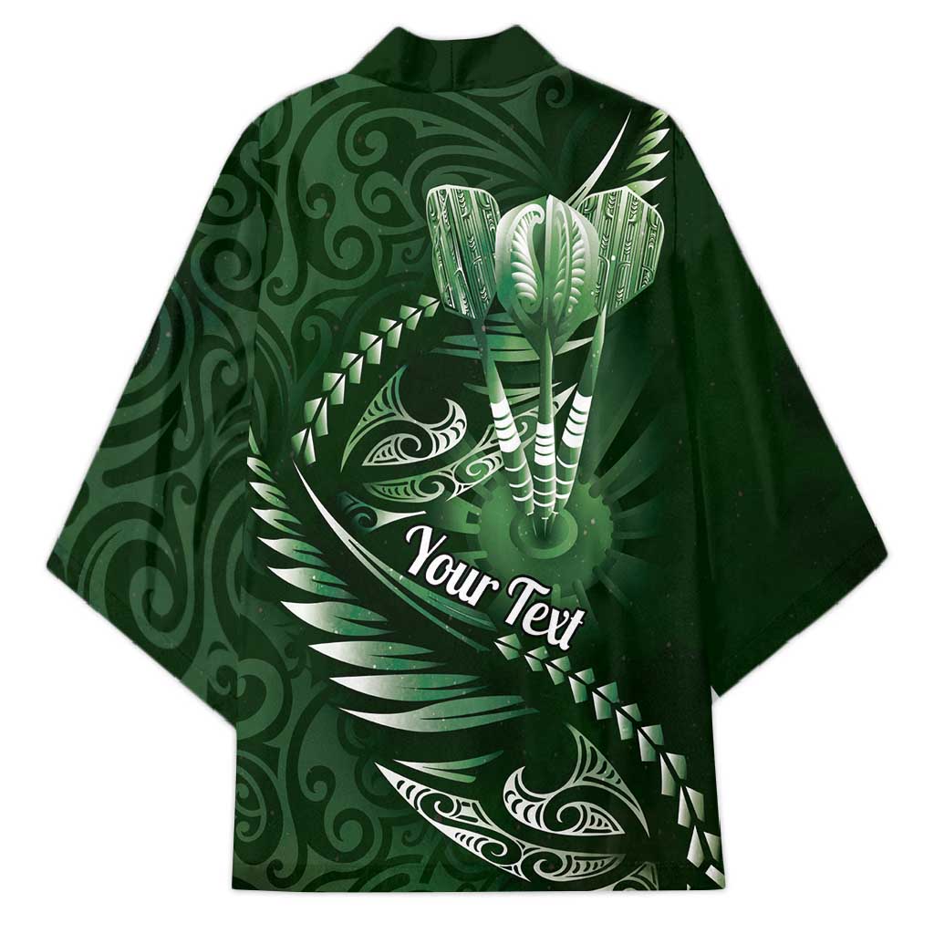 Personalised All Green New Zealand Darts Kimono Aoteroa Fern Maori Galaxy Style - Aussie Hoodie