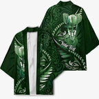 Personalised All Green New Zealand Darts Kimono Aoteroa Fern Maori Galaxy Style - Aussie Hoodie
