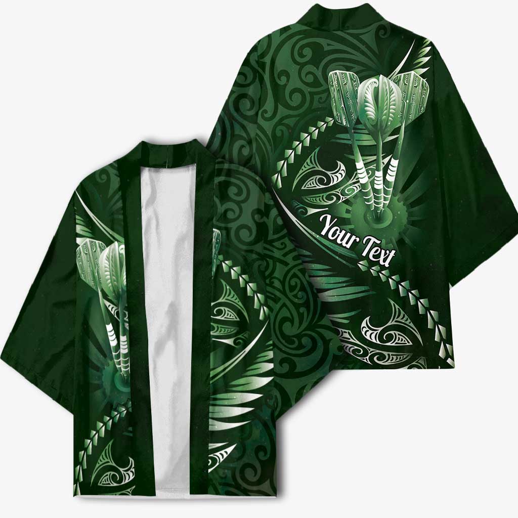 Personalised All Green New Zealand Darts Kimono Aoteroa Fern Maori Galaxy Style - Aussie Hoodie