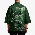 Personalised All Green New Zealand Darts Kimono Aoteroa Fern Maori Galaxy Style - Aussie Hoodie