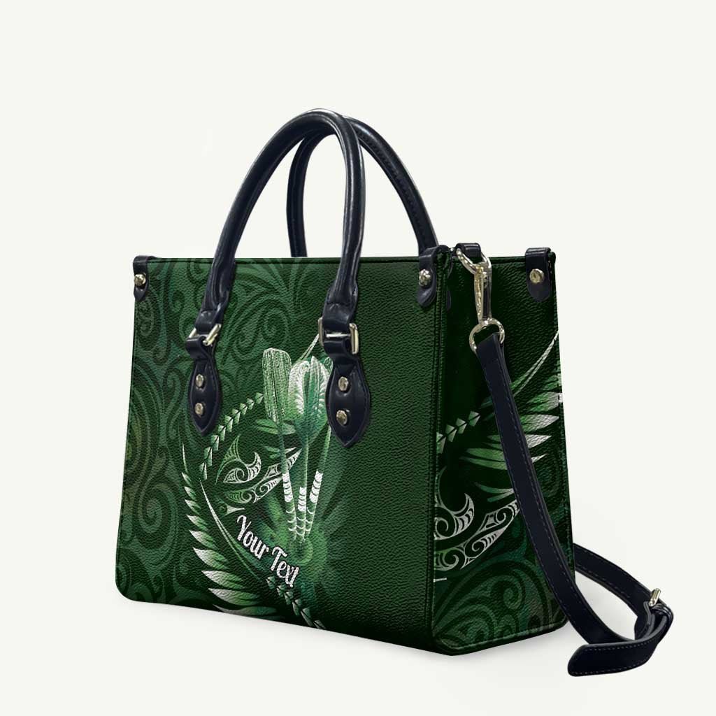 Personalised All Green New Zealand Darts Leather Bag Aoteroa Fern Maori Galaxy Style - Aussie Hoodie