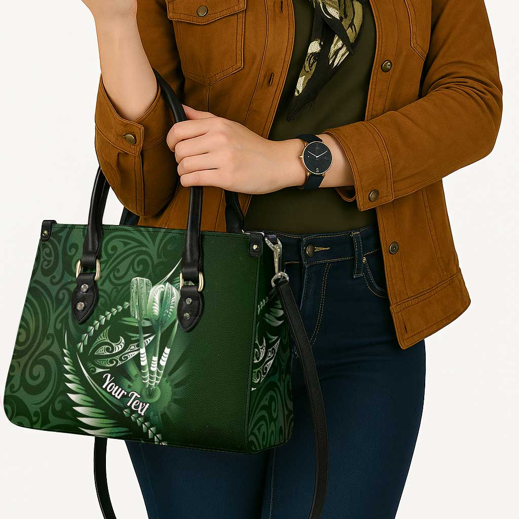 Personalised All Green New Zealand Darts Leather Bag Aoteroa Fern Maori Galaxy Style - Aussie Hoodie