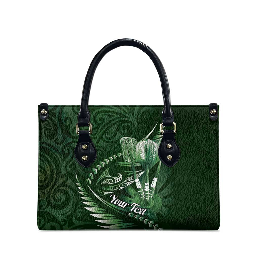 Personalised All Green New Zealand Darts Leather Bag Aoteroa Fern Maori Galaxy Style - Aussie Hoodie