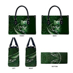 Personalised All Green New Zealand Darts Leather Bag Aoteroa Fern Maori Galaxy Style - Aussie Hoodie