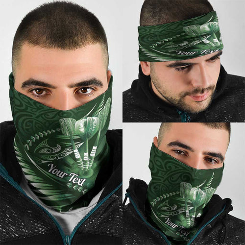Personalised All Green New Zealand Darts Neck Gaiter Aoteroa Fern Maori Galaxy Style - Aussie Hoodie