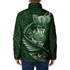 Personalised All Green New Zealand Darts Padded Jacket Aoteroa Fern Maori Galaxy Style - Aussie Hoodie