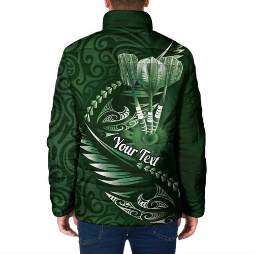 Personalised All Green New Zealand Darts Padded Jacket Aoteroa Fern Maori Galaxy Style - Aussie Hoodie