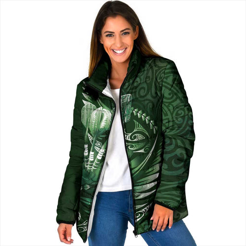 Personalised All Green New Zealand Darts Padded Jacket Aoteroa Fern Maori Galaxy Style - Aussie Hoodie