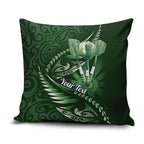 Personalised All Green New Zealand Darts Pillow Cover Aoteroa Fern Maori Galaxy Style - Aussie Hoodie