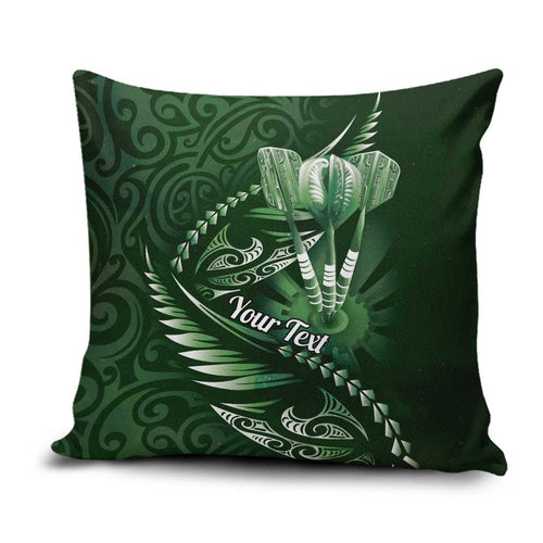Personalised All Green New Zealand Darts Pillow Cover Aoteroa Fern Maori Galaxy Style - Aussie Hoodie