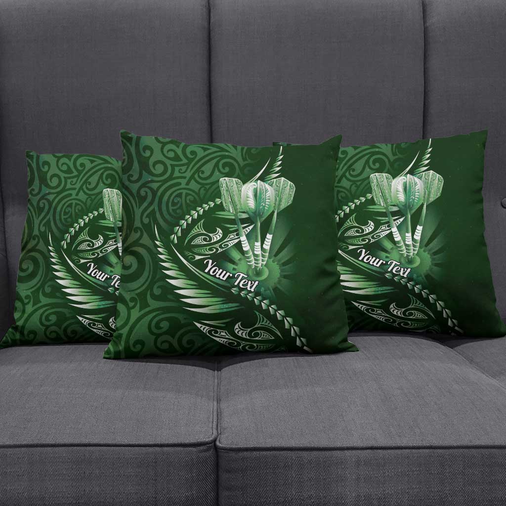 Personalised All Green New Zealand Darts Pillow Cover Aoteroa Fern Maori Galaxy Style - Aussie Hoodie