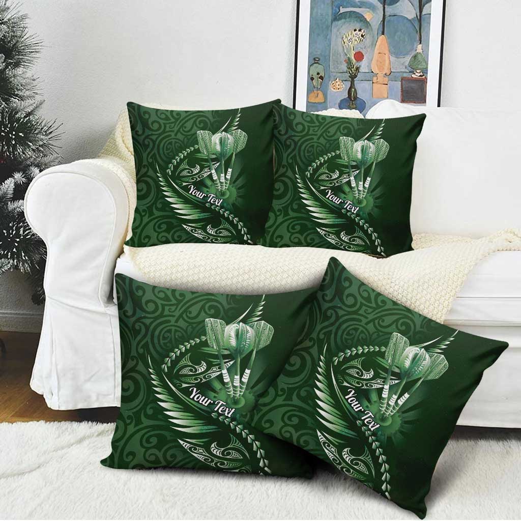 Personalised All Green New Zealand Darts Pillow Cover Aoteroa Fern Maori Galaxy Style - Aussie Hoodie