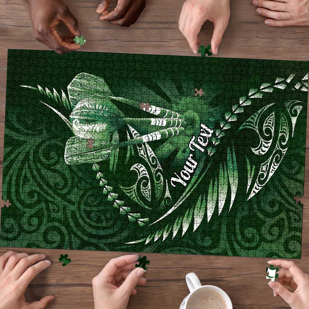 Personalised All Green New Zealand Darts Puzzle Aoteroa Fern Maori Galaxy Style - Aussie Hoodie