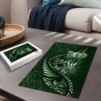 Personalised All Green New Zealand Darts Puzzle Aoteroa Fern Maori Galaxy Style - Aussie Hoodie
