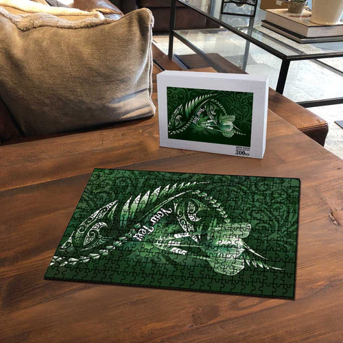 Personalised All Green New Zealand Darts Puzzle Aoteroa Fern Maori Galaxy Style - Aussie Hoodie
