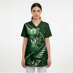 Personalised All Green New Zealand Darts Scrub Top Aoteroa Fern Maori Galaxy Style - Aussie Hoodie