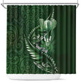 Personalised All Green New Zealand Darts Shower Curtain Aoteroa Fern Maori Galaxy Style