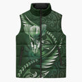 Personalised All Green New Zealand Darts Sleeveless Puffer Jacket Aoteroa Fern Maori Galaxy Style - Aussie Hoodie