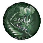 Personalised All Green New Zealand Darts Spare Tire Cover Aoteroa Fern Maori Galaxy Style