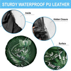 Personalised All Green New Zealand Darts Spare Tire Cover Aoteroa Fern Maori Galaxy Style