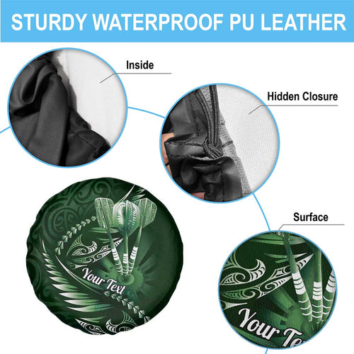 Personalised All Green New Zealand Darts Spare Tire Cover Aoteroa Fern Maori Galaxy Style
