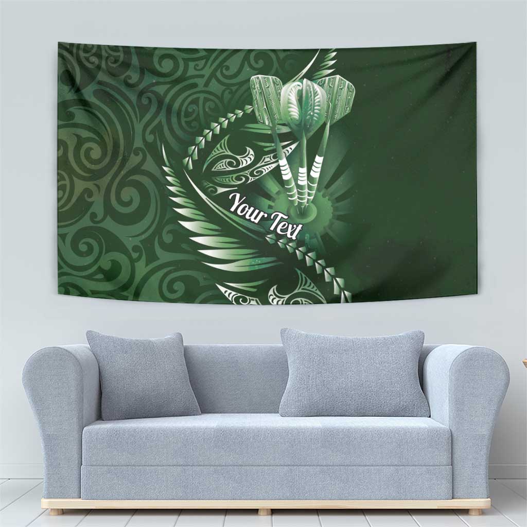 Personalised All Green New Zealand Darts Tapestry Aoteroa Fern Maori Galaxy Style