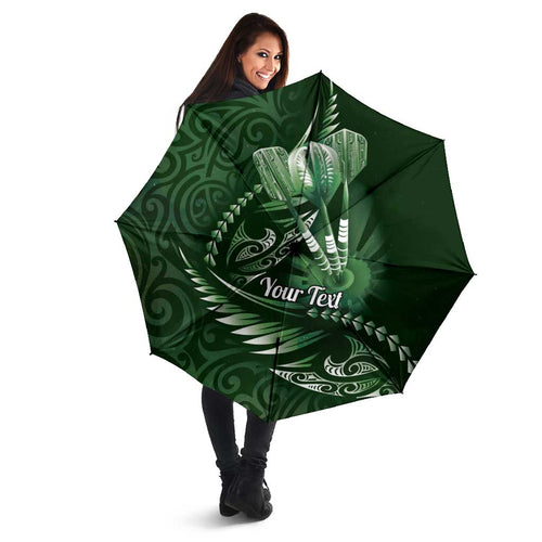 Personalised All Green New Zealand Darts Umbrella Aoteroa Fern Maori Galaxy Style - Aussie Hoodie