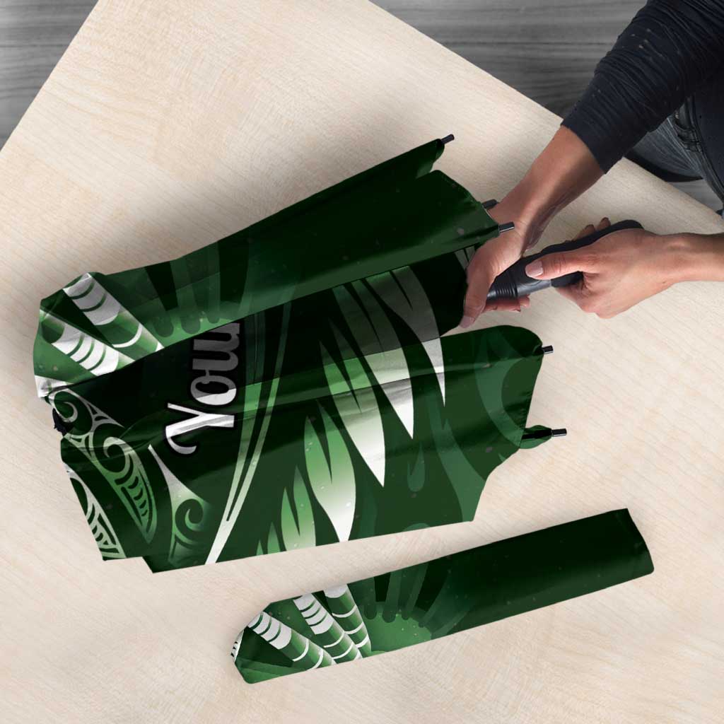 Personalised All Green New Zealand Darts Umbrella Aoteroa Fern Maori Galaxy Style - Aussie Hoodie