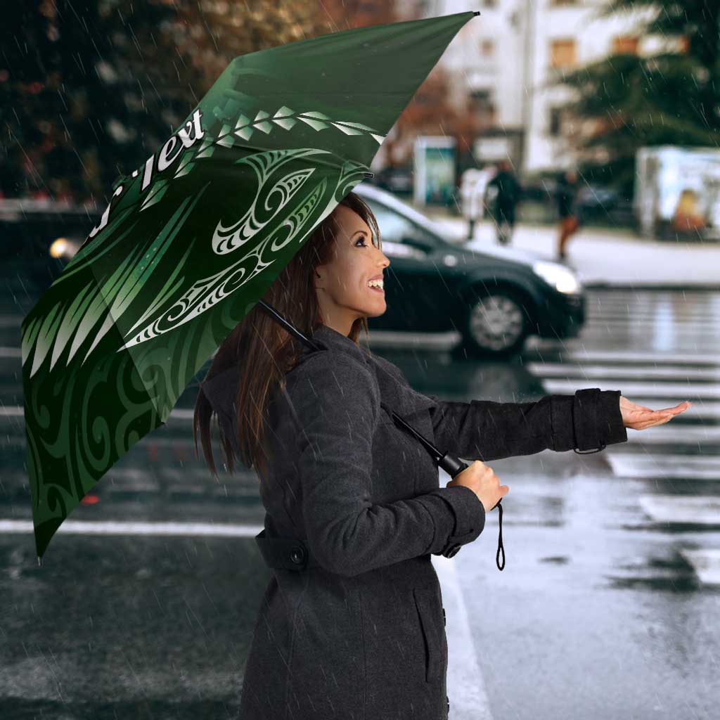Personalised All Green New Zealand Darts Umbrella Aoteroa Fern Maori Galaxy Style - Aussie Hoodie