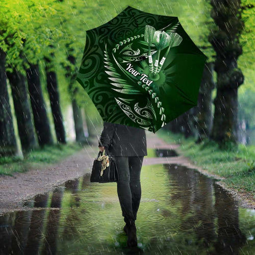 Personalised All Green New Zealand Darts Umbrella Aoteroa Fern Maori Galaxy Style - Aussie Hoodie