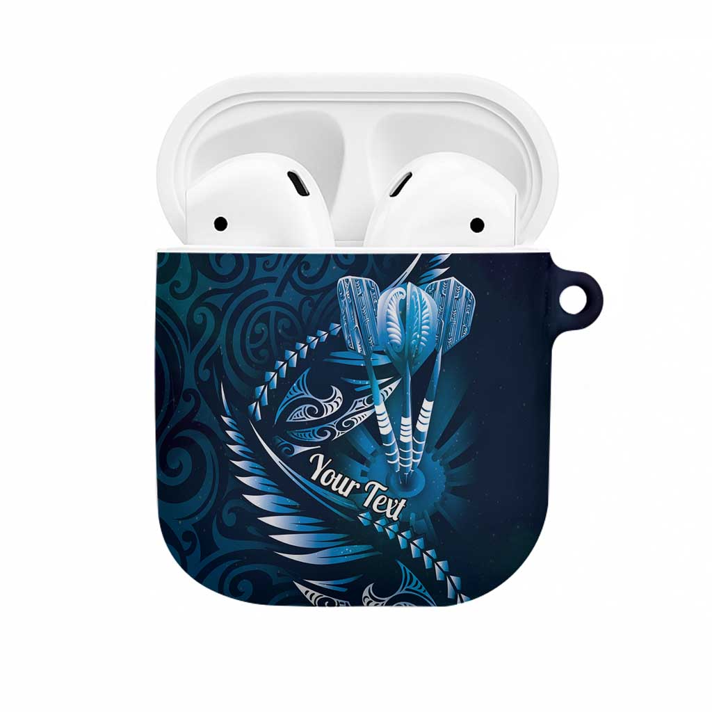 Personalised All Blue New Zealand Darts AirPods Case Aoteroa Fern Maori Galaxy Style - Aussie Hoodie