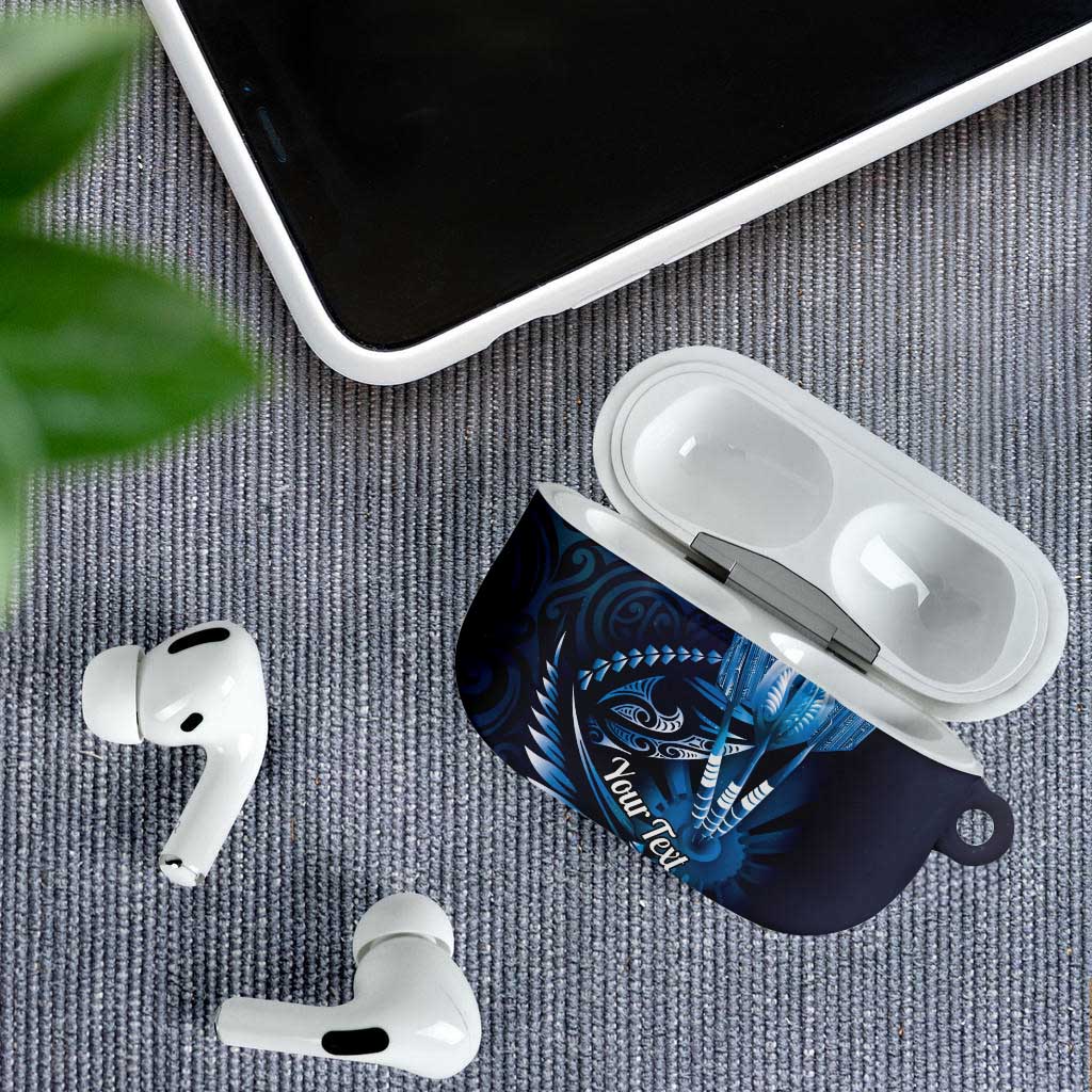 Personalised All Blue New Zealand Darts AirPods Case Aoteroa Fern Maori Galaxy Style - Aussie Hoodie